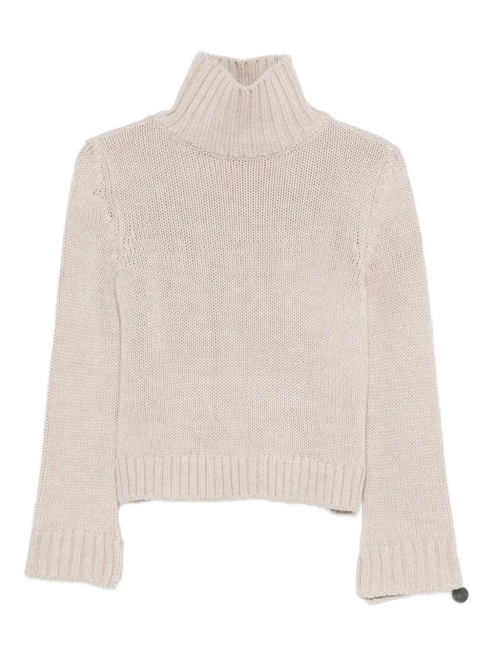 Intrecci Roll-neck Sweater In Neutral