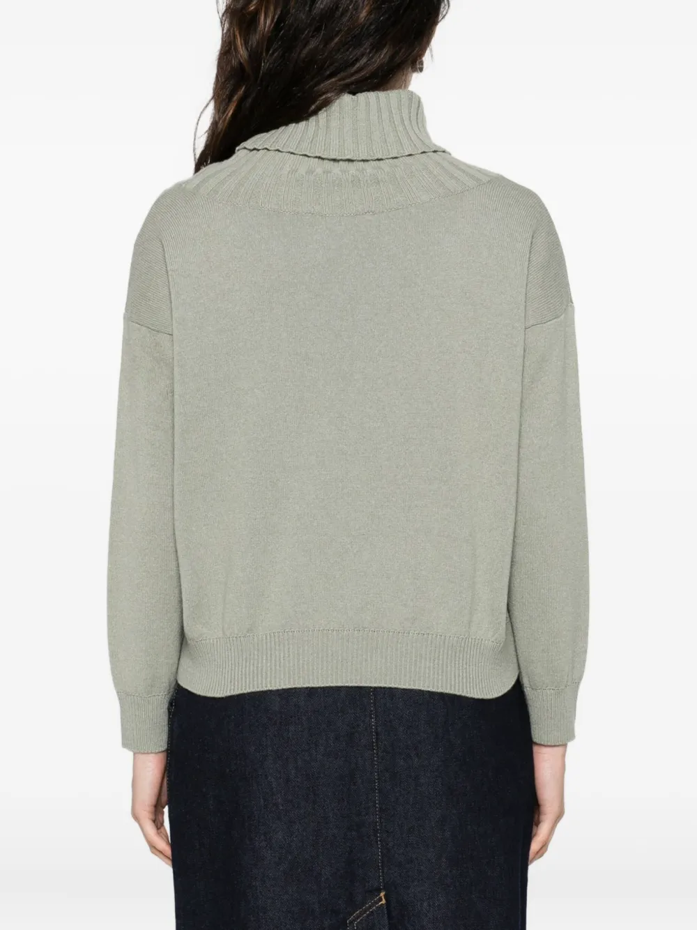 Intrecci Turtleneck Sweater In Green