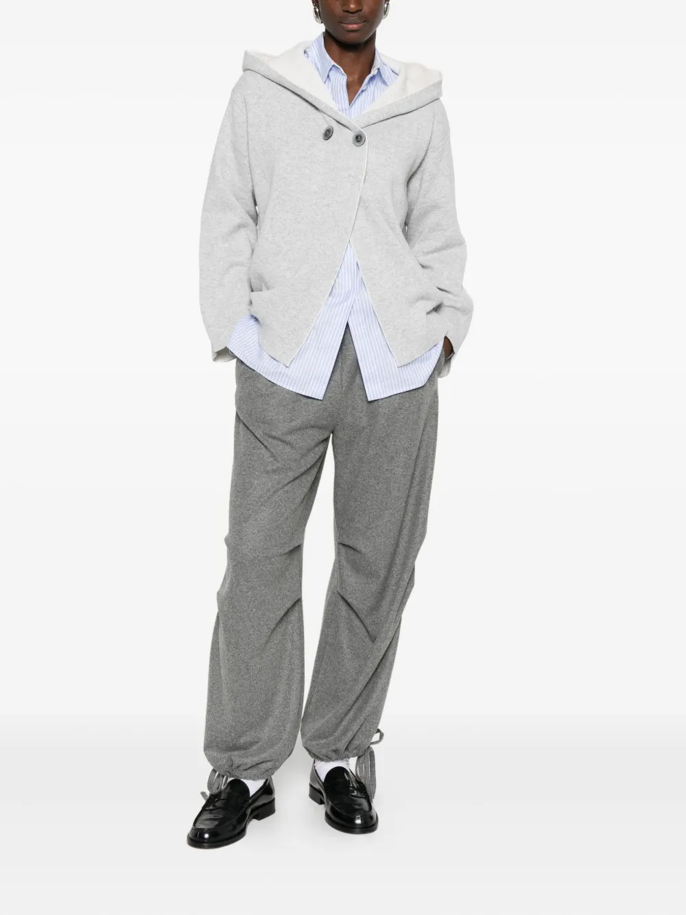 Intrecci Hooded Jacket In Gray