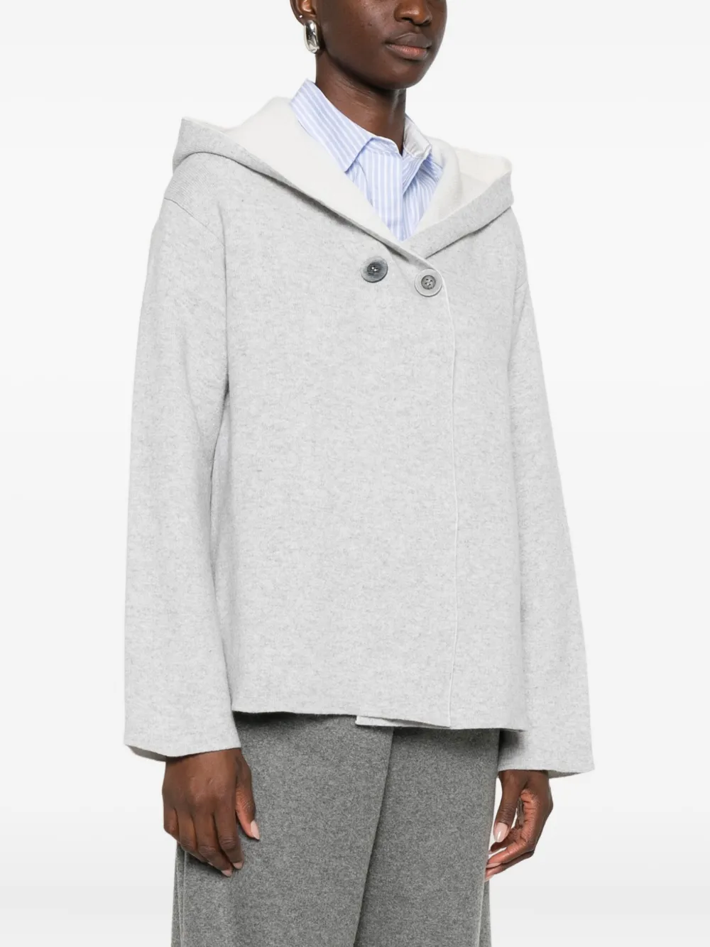 Intrecci Hooded Jacket In Gray