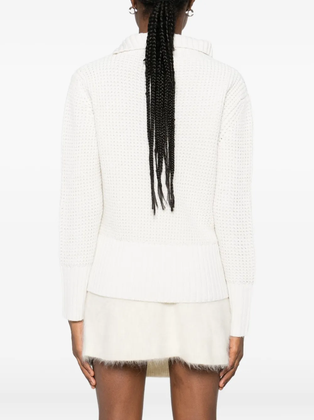 Intrecci Pointelle-knit Jumper In White