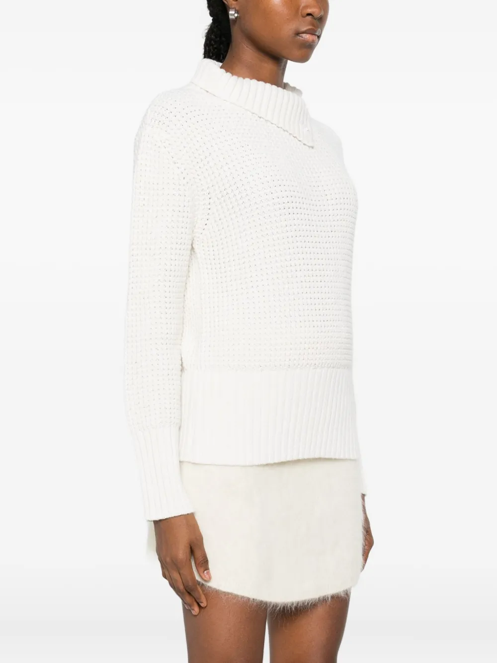 Intrecci Pointelle-knit Jumper In White