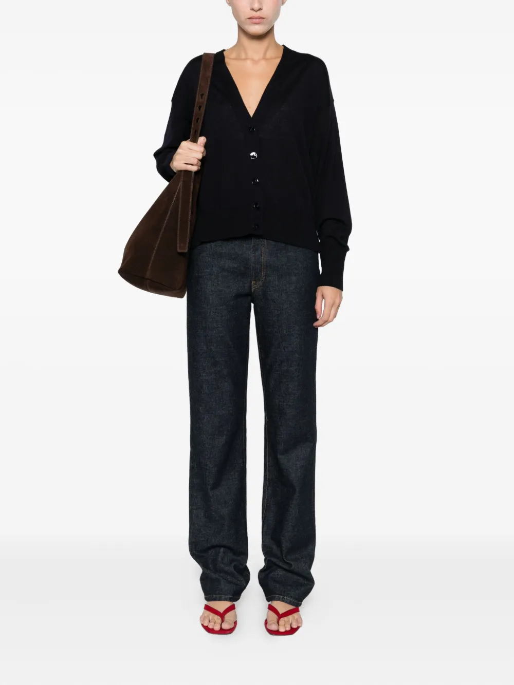 Daniele Fiesoli Fine-knit Button-up Cardigan In Black