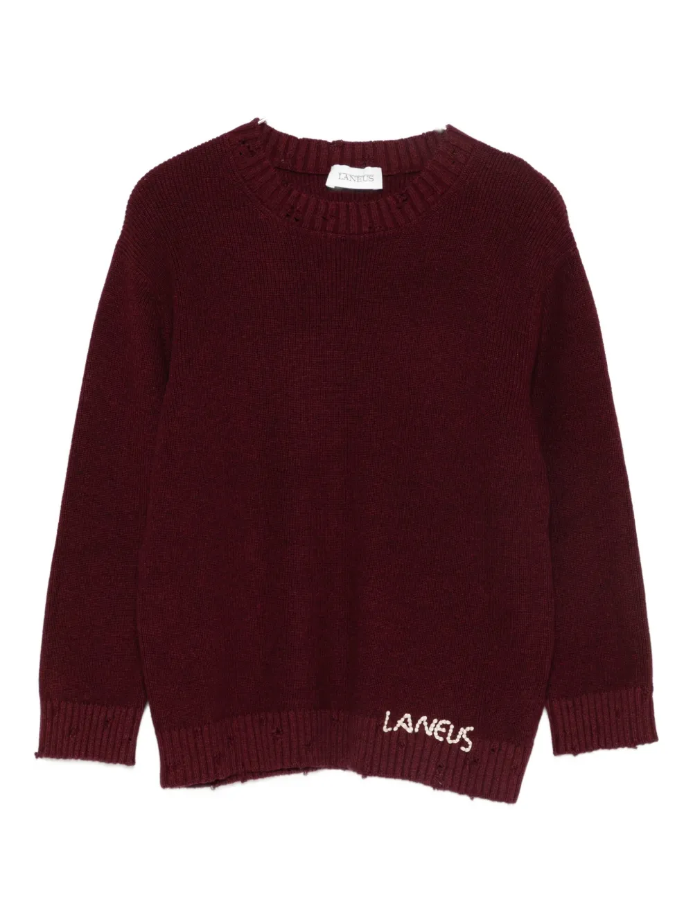 Laneus distressed-hem sweater | Red | Image 1