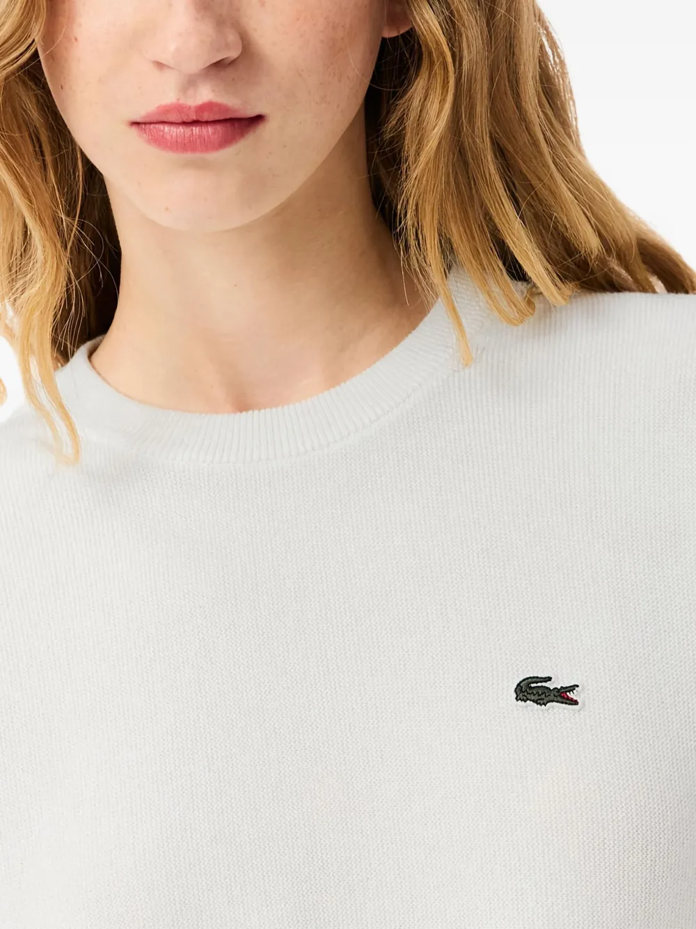 Lacoste Logo-patch Sweater In White