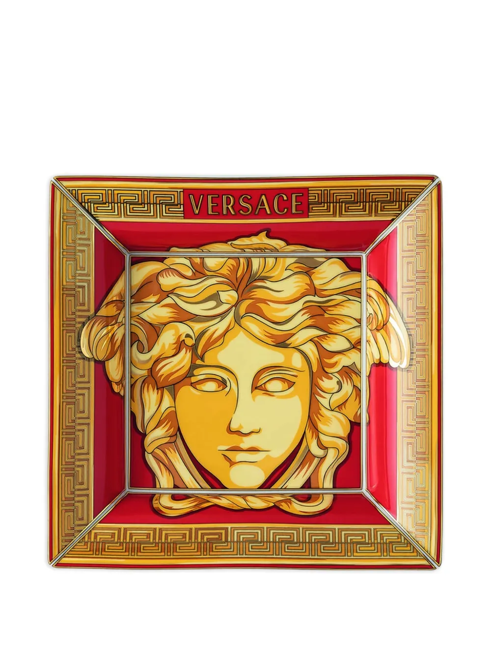 Versace Medusa Amplified スクエアトレイ 18cm - ゴールドトーン Versace Medusa Amplified スクエアトレイ 18cm - ゴールドトーン