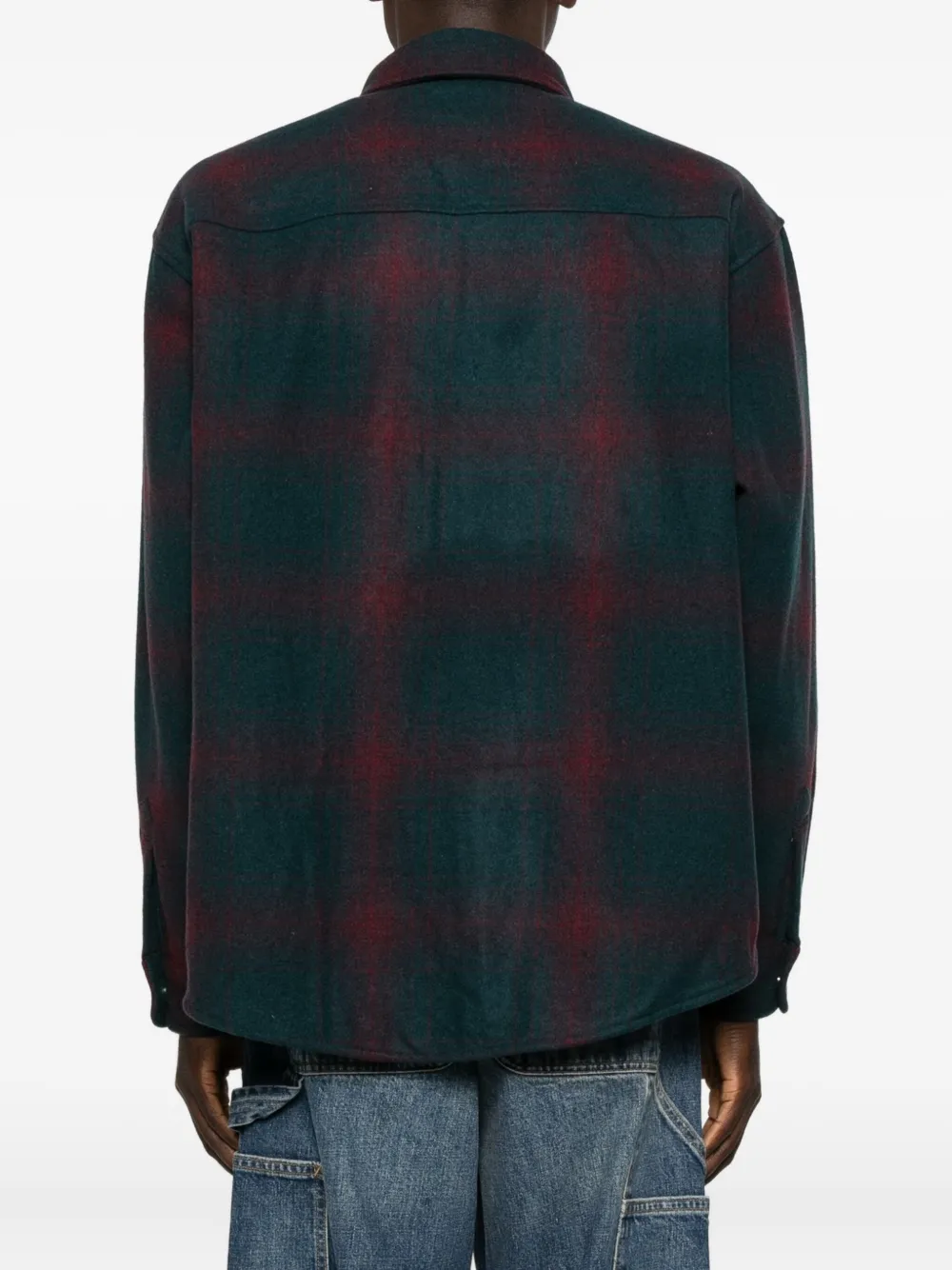 Carhartt Long Sleeve Plaid Shirt With Chest Pocket In Green