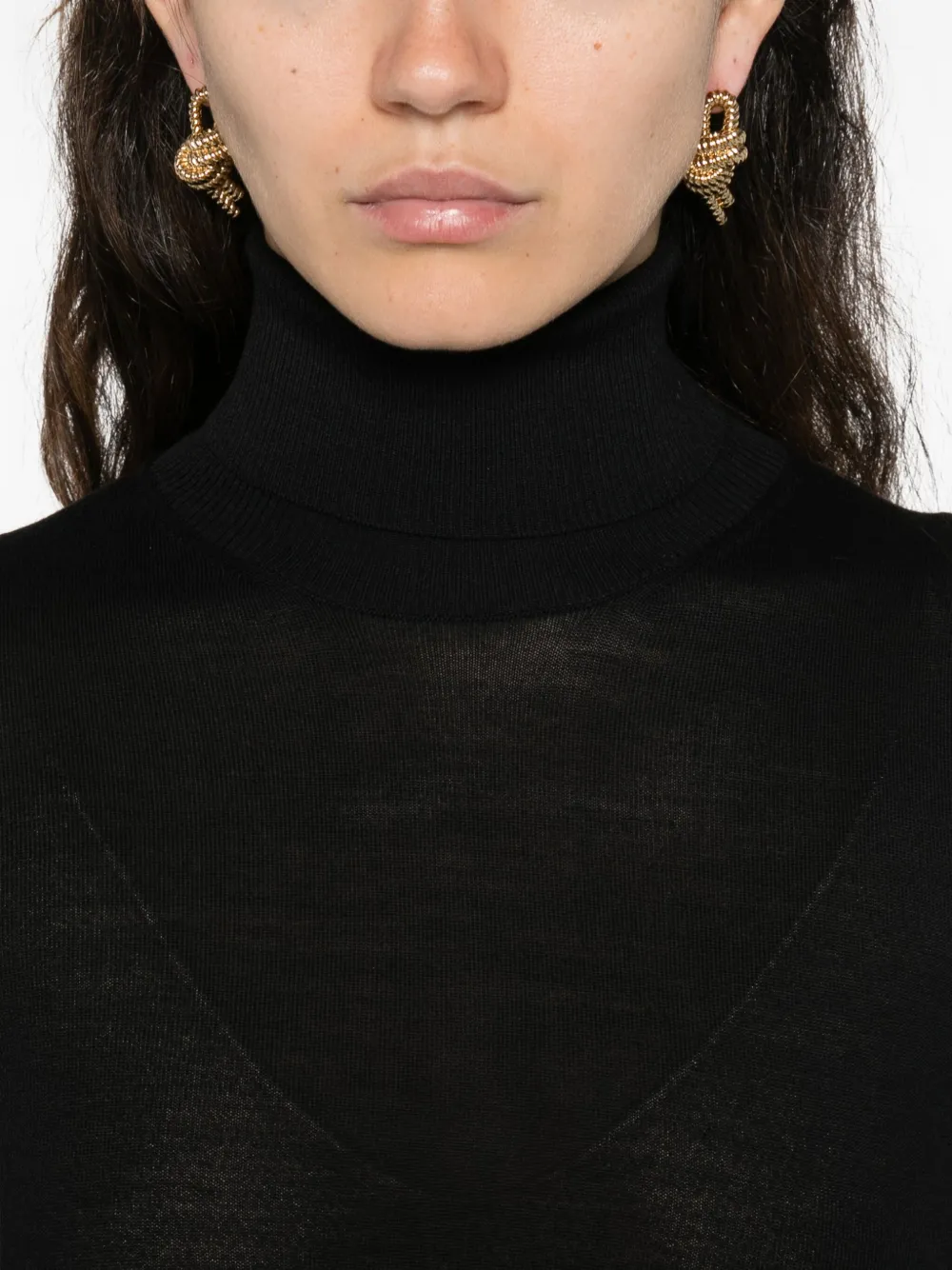 Goes Botanical Pullover Mit Rollkragen In Black