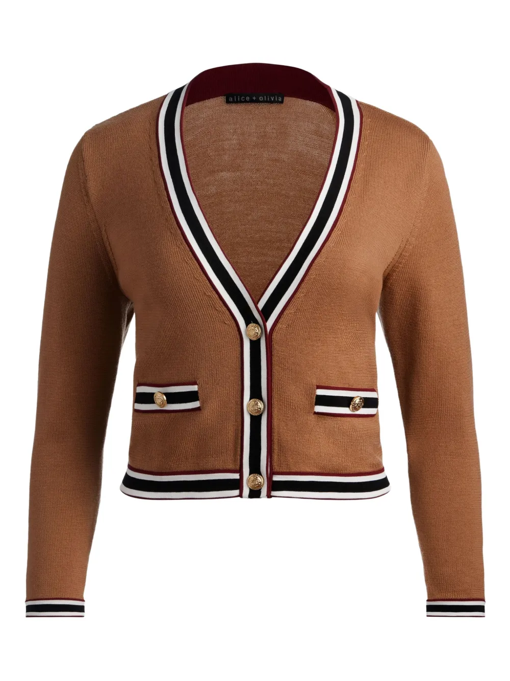 alice + olivia Kingsley buttoned cardigan | Brown | Image 1