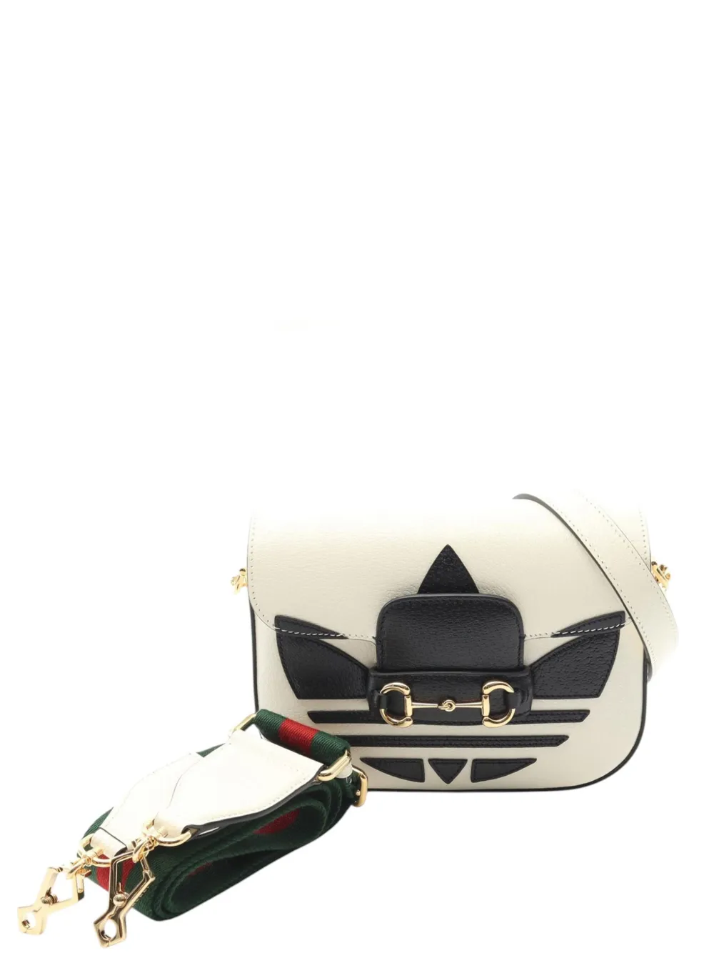 Gucci Pre-Owned 2016-2025 adidas スモール レザー ウェブ ホースビット 1955 ショルダーバッグ - Gucci Pre-Owned 2016-2025 adidas スモール レザー ウェブ ホースビット 1955 ショルダーバッグ -