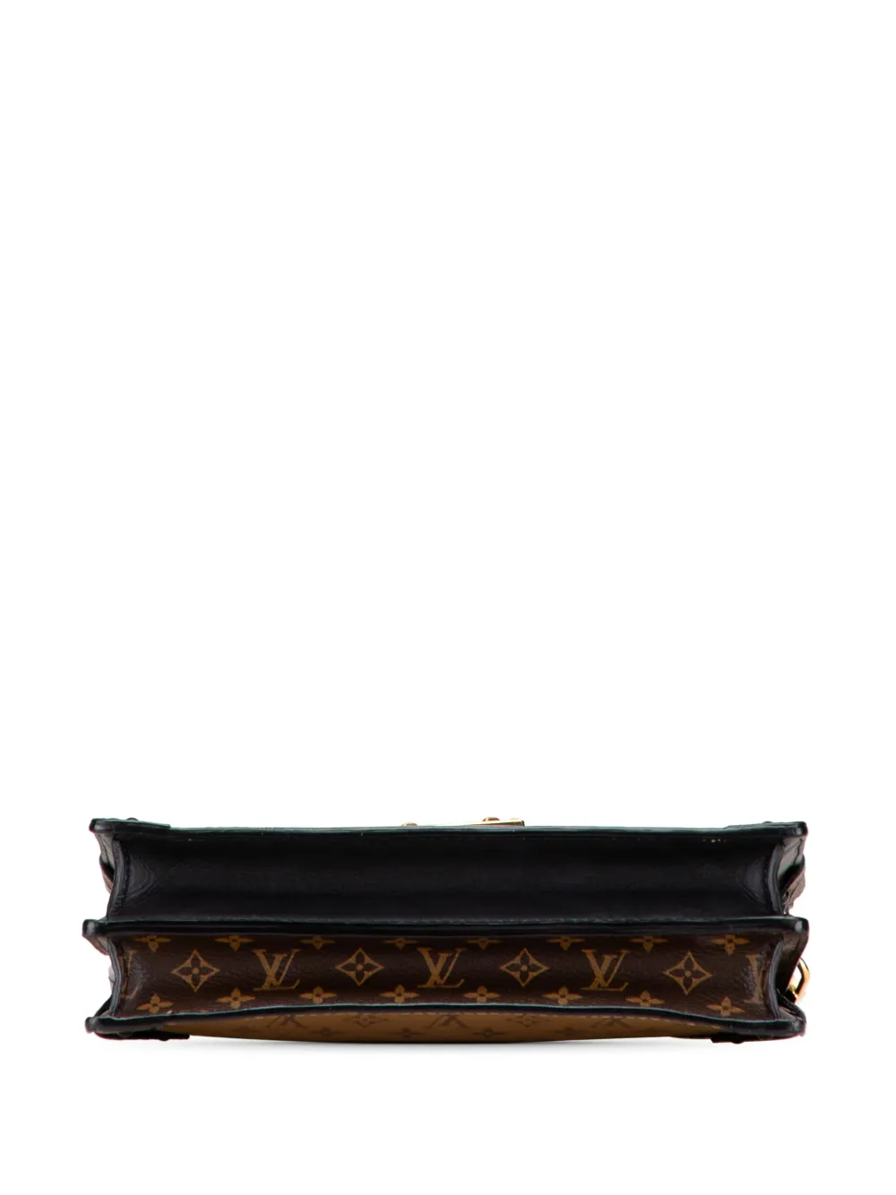 Pre-owned Louis Vuitton 2021-2025 Monogram Reverse Trunk Clutch Crossbody Bag In Black