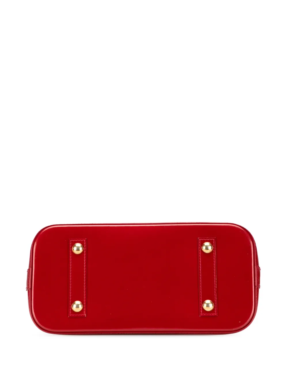Pre-owned Louis Vuitton 2014 Monogram Vernis Alma Pm Handbag In Red