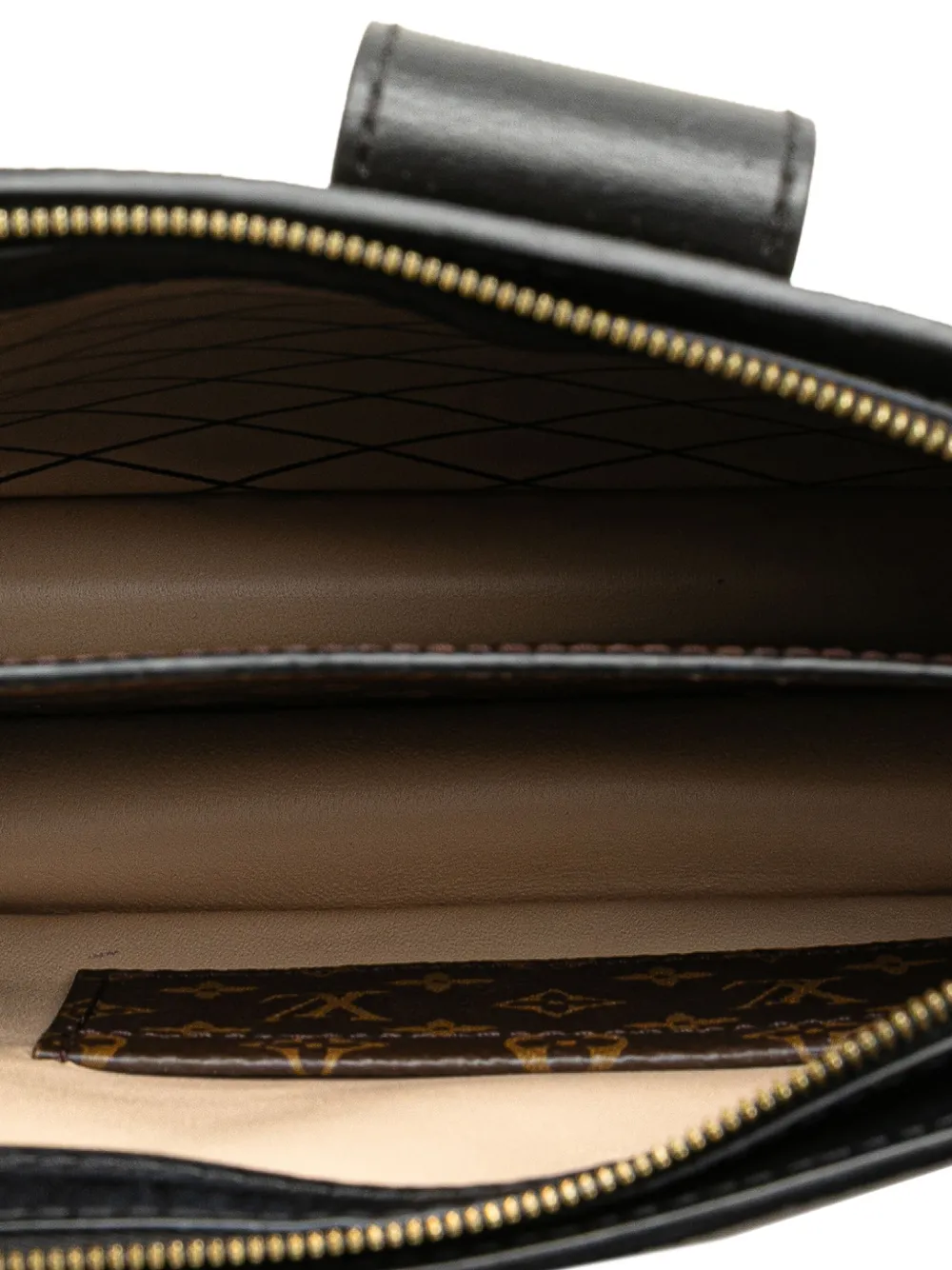Pre-owned Louis Vuitton 2021-2025 Monogram Reverse Trunk Clutch Crossbody Bag In Black