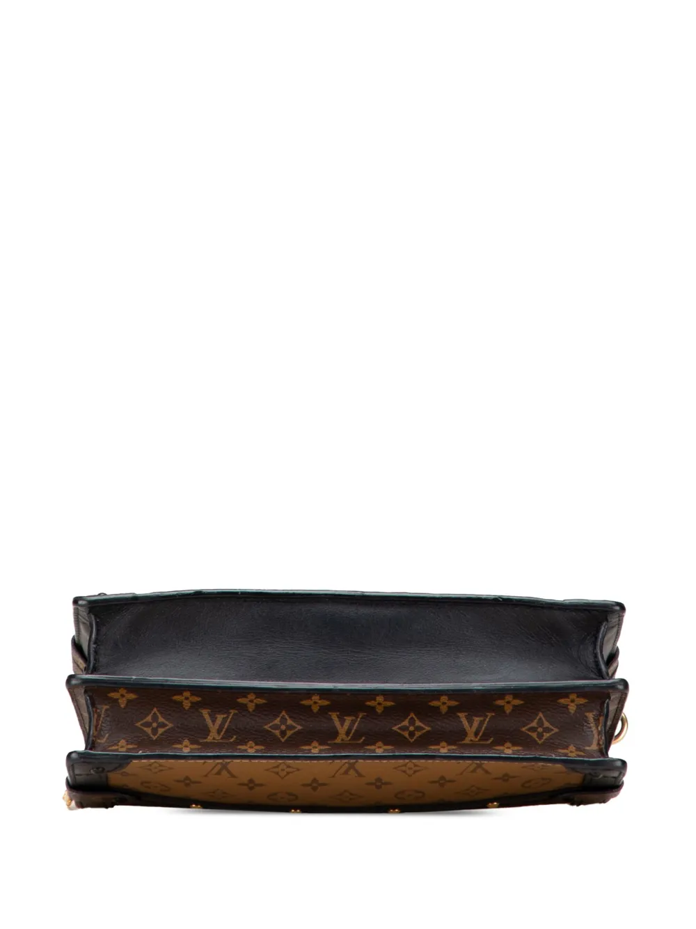 Pre-owned Louis Vuitton 2021-2025 Monogram Reverse Trunk Clutch Crossbody Bag In Black