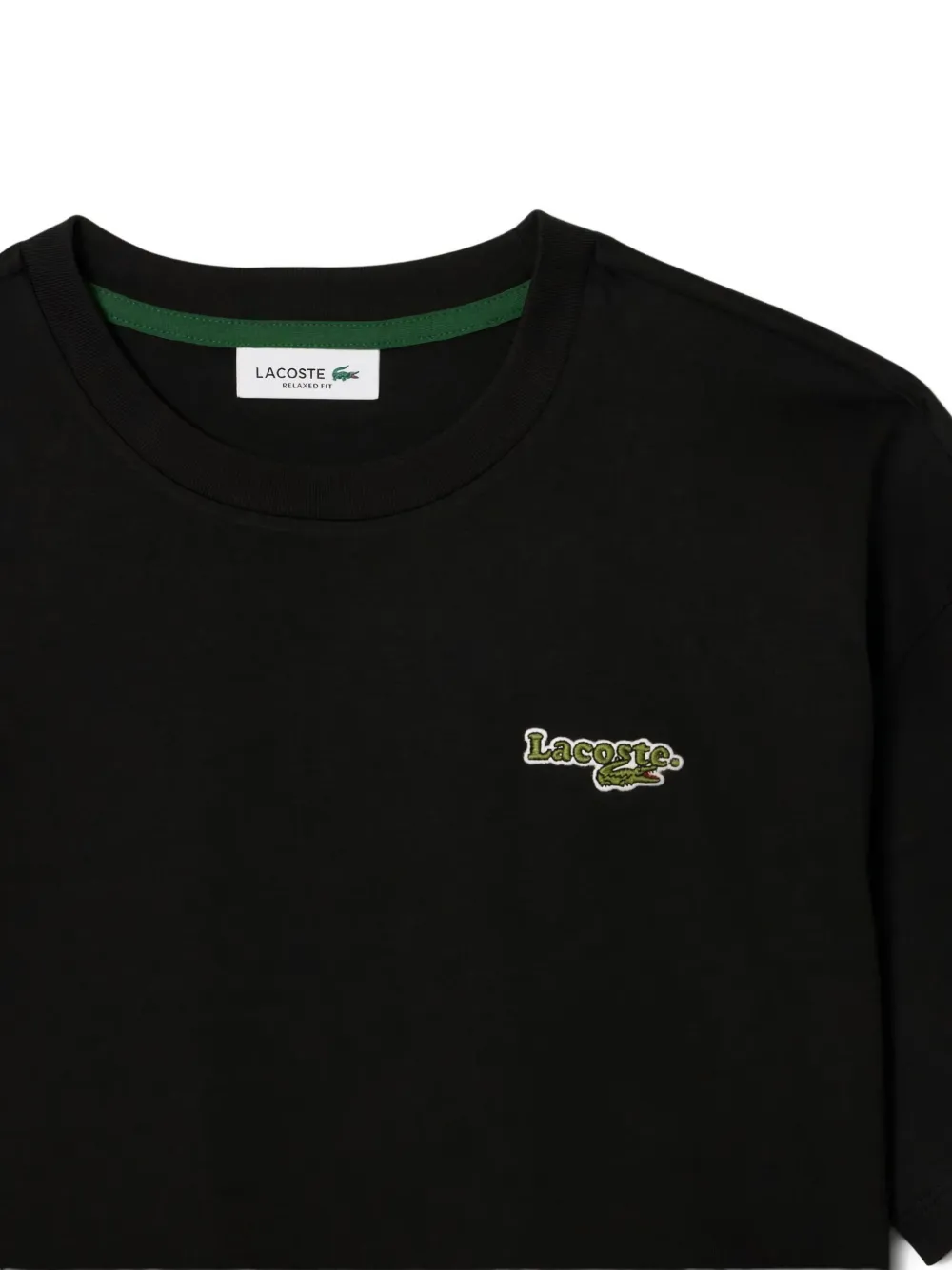 Lacoste Logo-patch T-shirt In Black