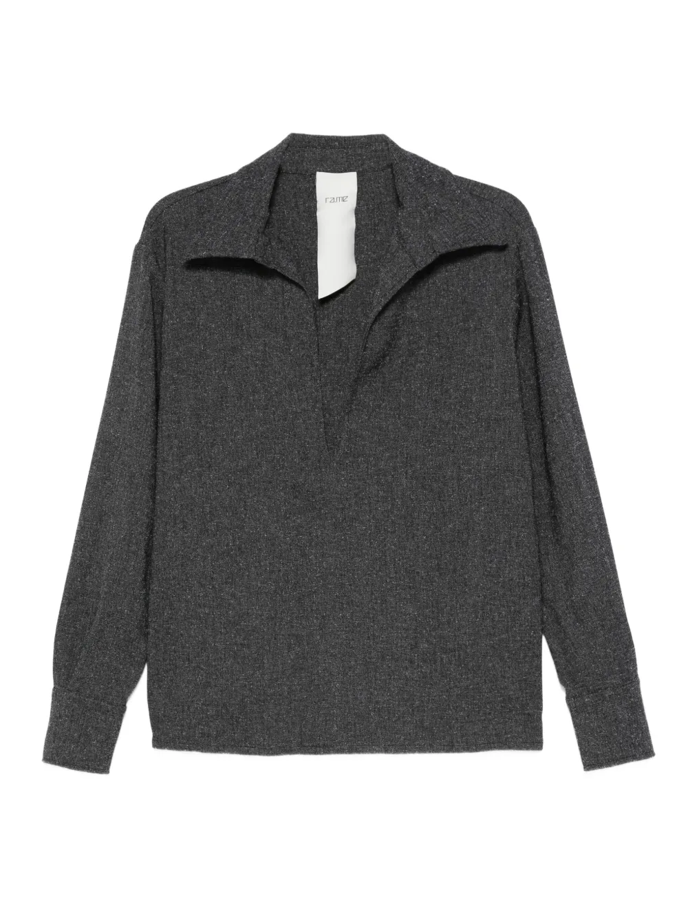 RAME polo-collar knitted top | Grey | Image 1