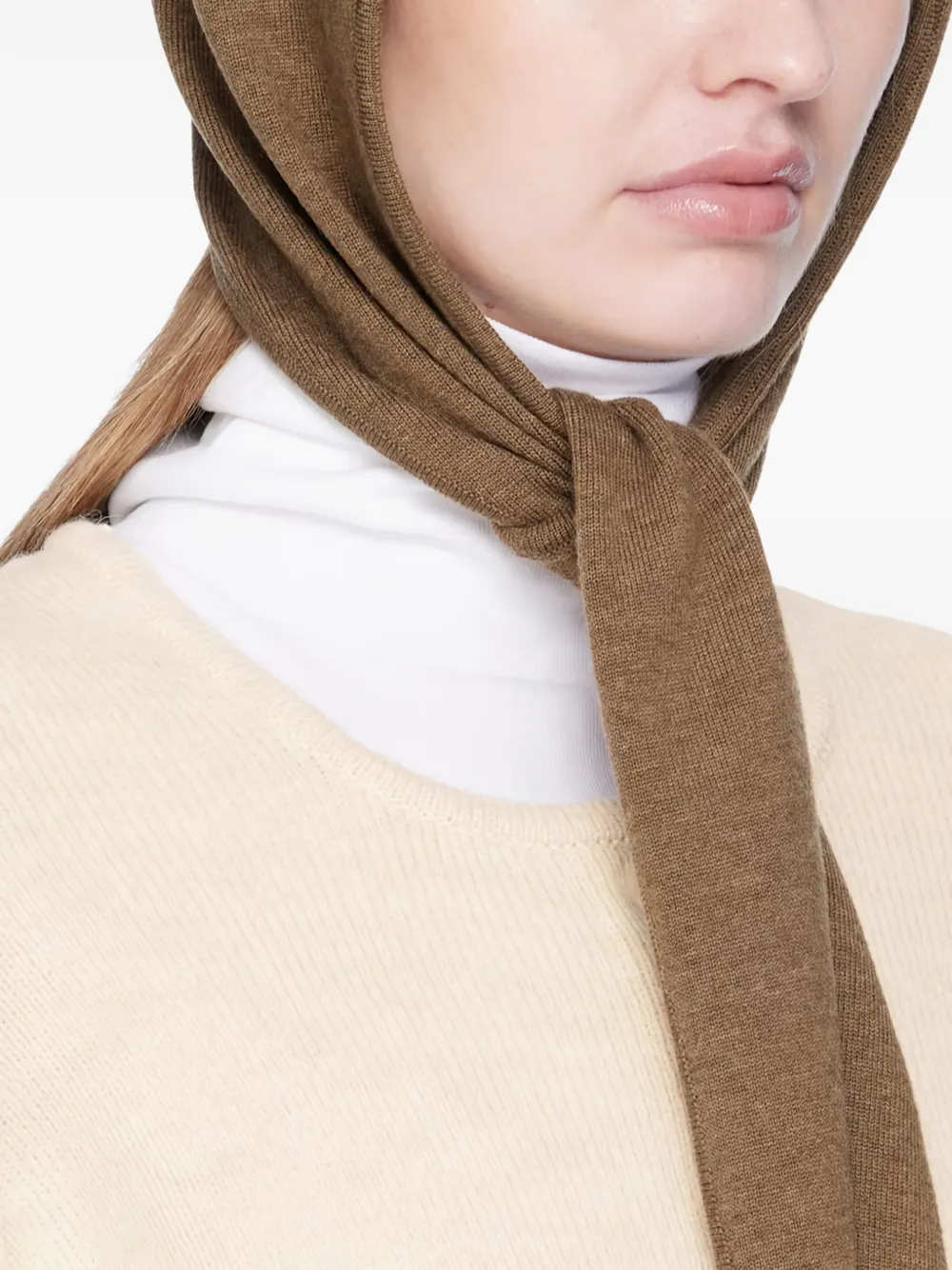 LEMAIRE wool head scarf - Bruin