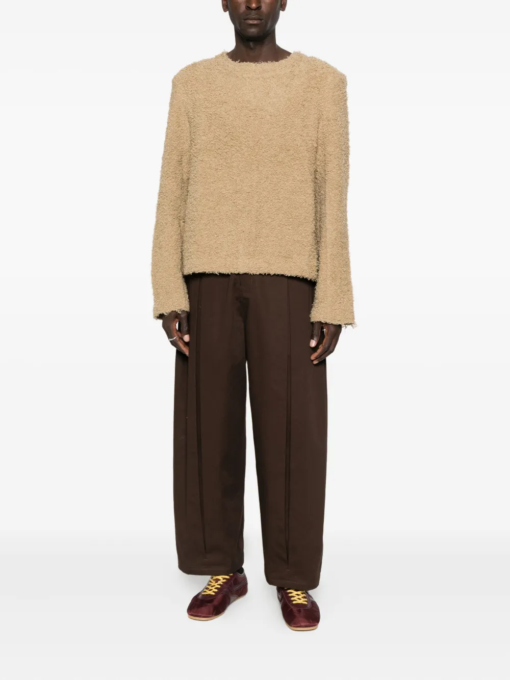 Séfr V-neck Textured Sweater In Brown