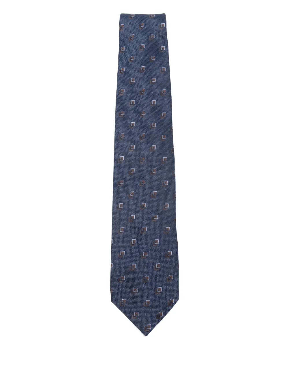 Corneliani Square-pattern Tie In Blue