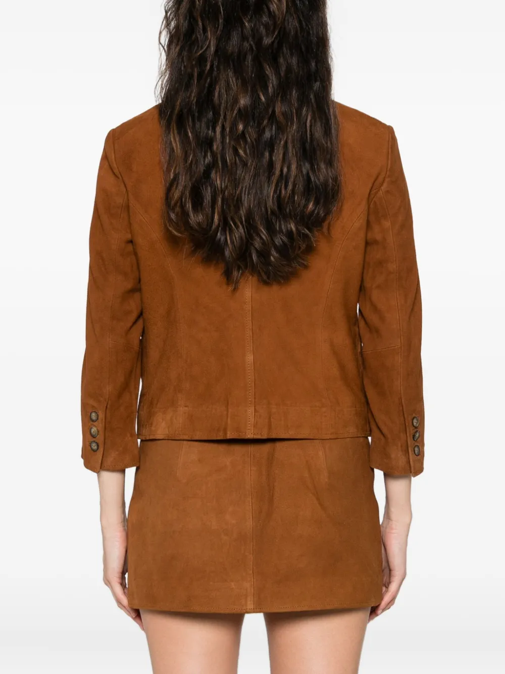 The Garment Suède jack met zak Bruin