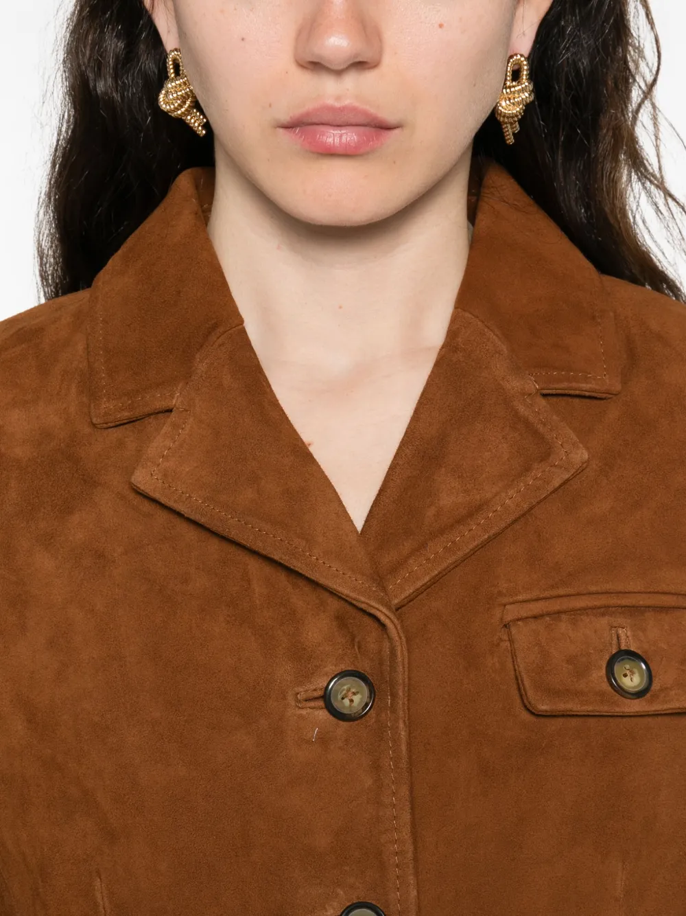 The Garment Suède jack met zak Bruin