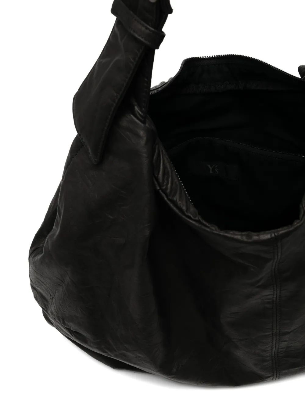 Y's Gyoza-style Shoulder Bag In Black
