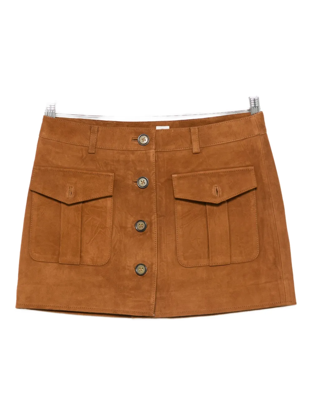 The Garment Flap-pocket Mini Skirt In Brown