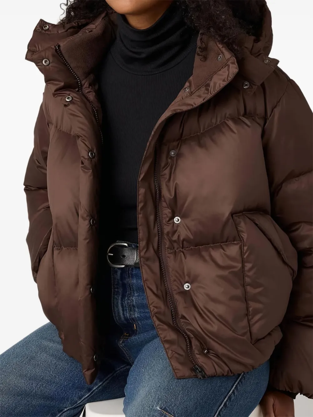 Levi's Detachable-hood Padded Jacket In Brown