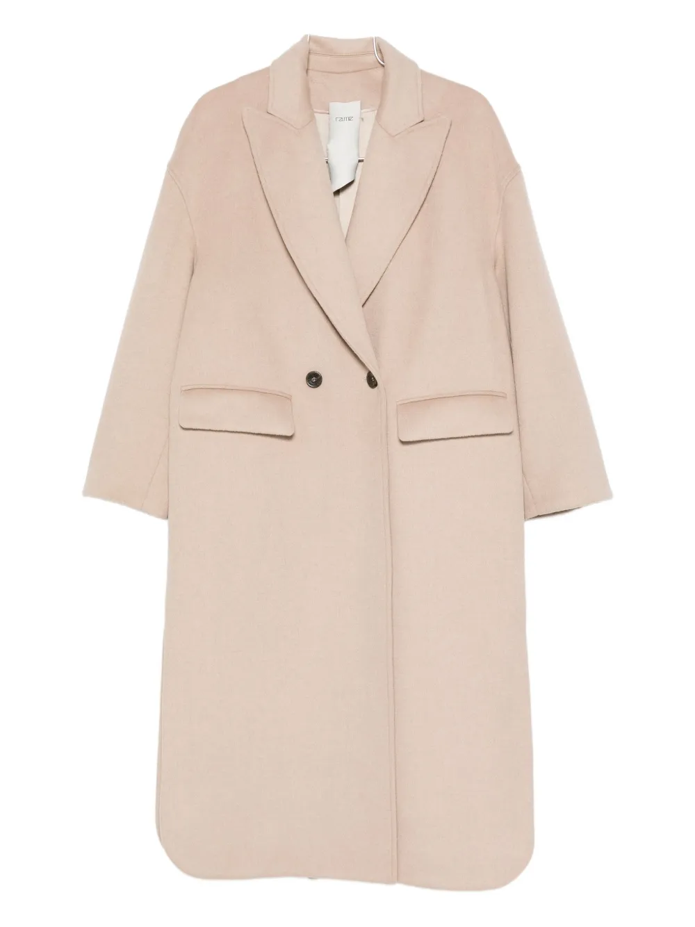 Rame Double-breasted Flap-pocket Coat In Brown