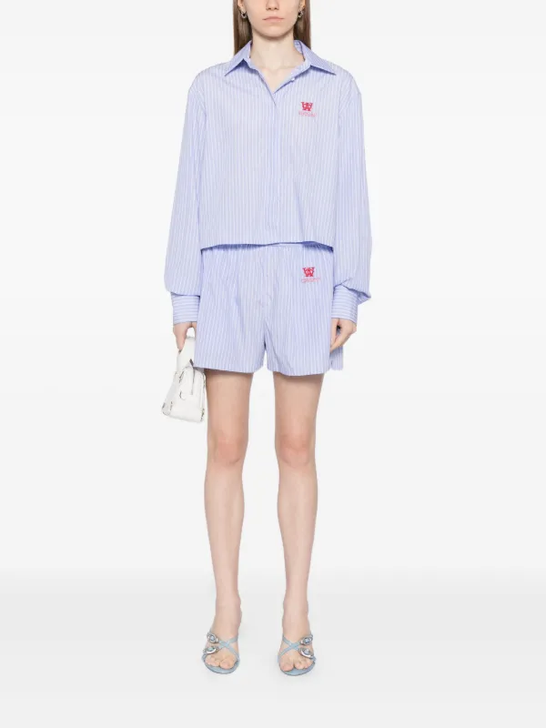 OFF-WHITE ストライプショートパンツ Off-White ストライプ ショートパンツ | ブルー | FARFETCH JP