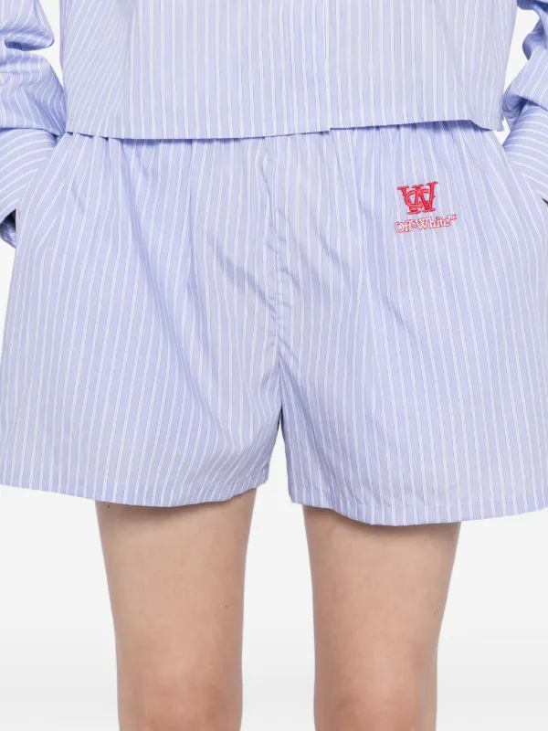 Off-White ストライプ ショートパンツ | ブルー | FARFETCH JP