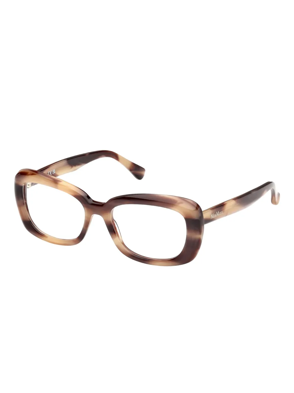 Max Mara Tortoiseshell Geometric-frame Glasses In Brown