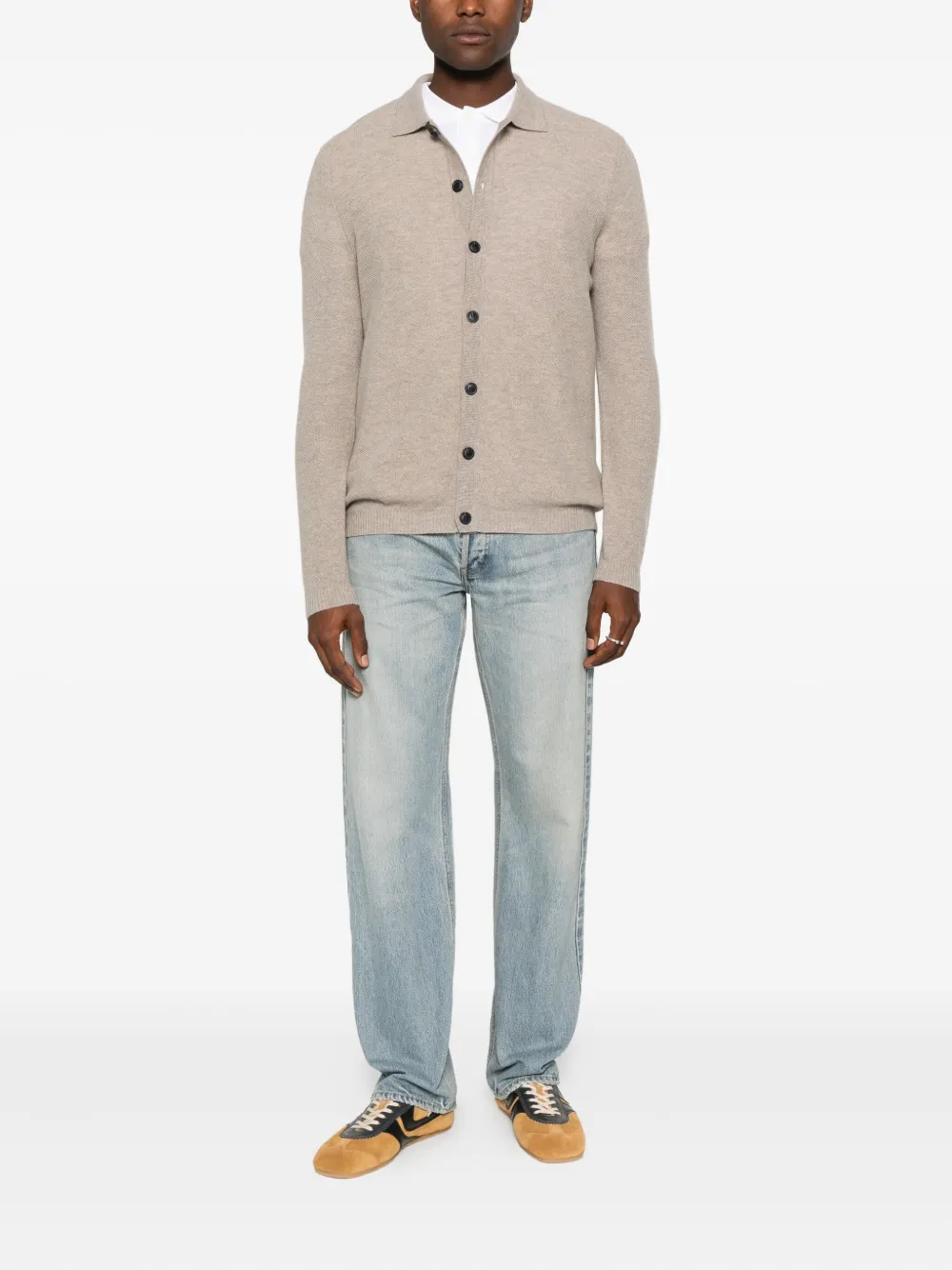 Alpha Studio Long-sleeved Cardigan In Neutral