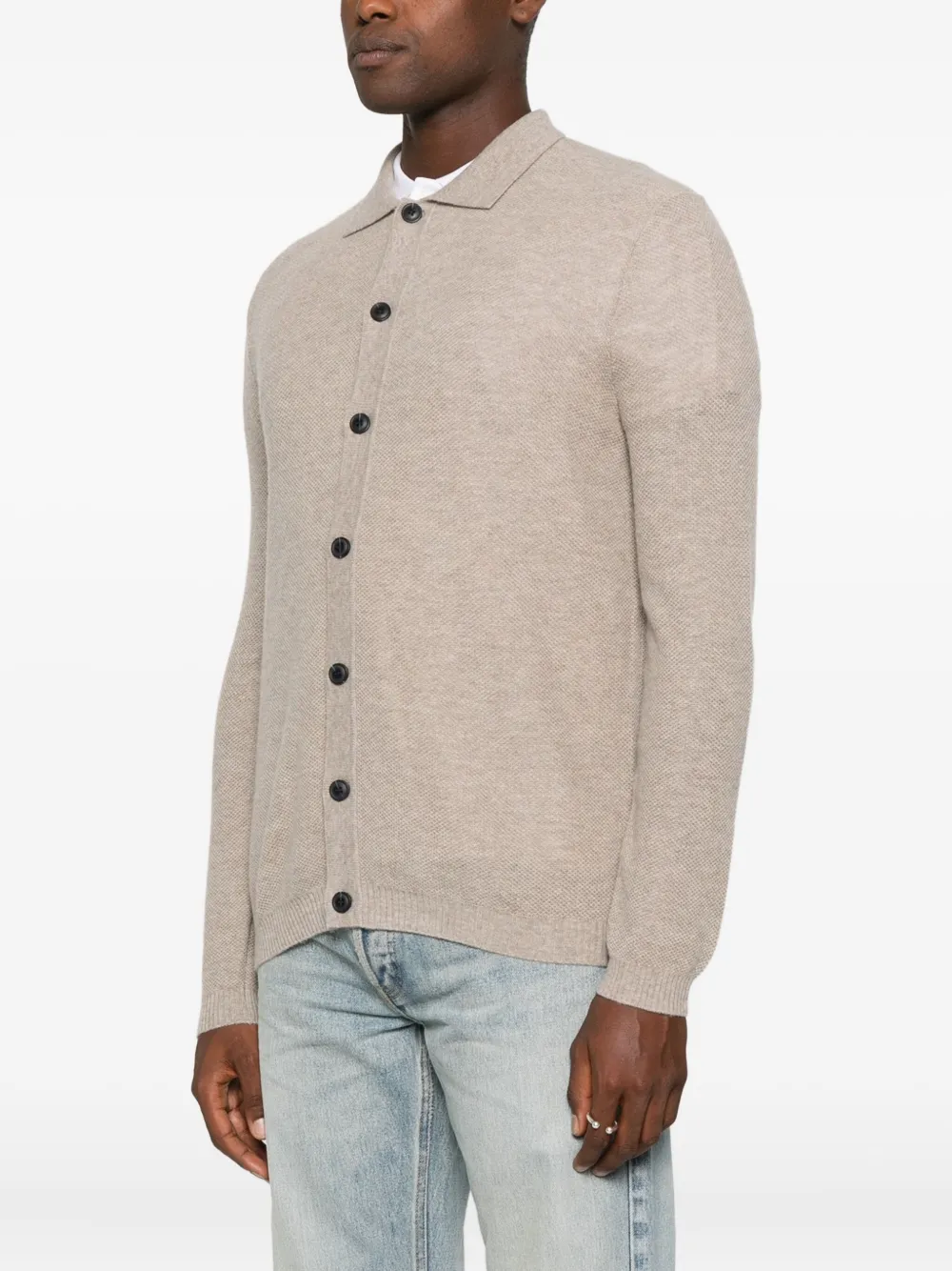 Alpha Studio Long-sleeved Cardigan In Neutral