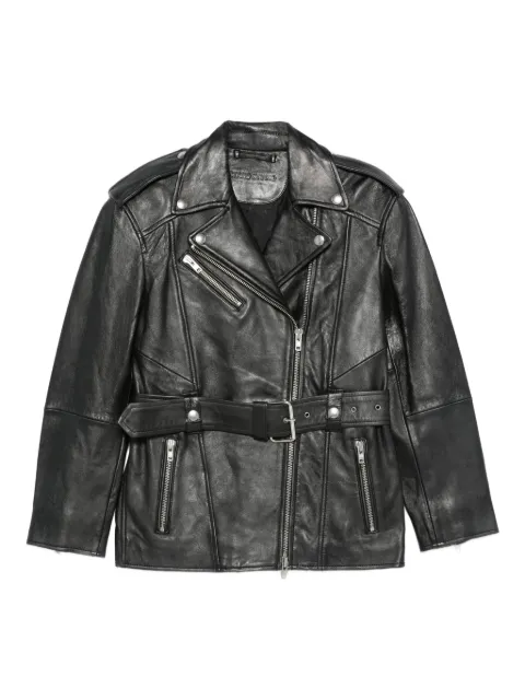 STAND STUDIO belted leather jacket