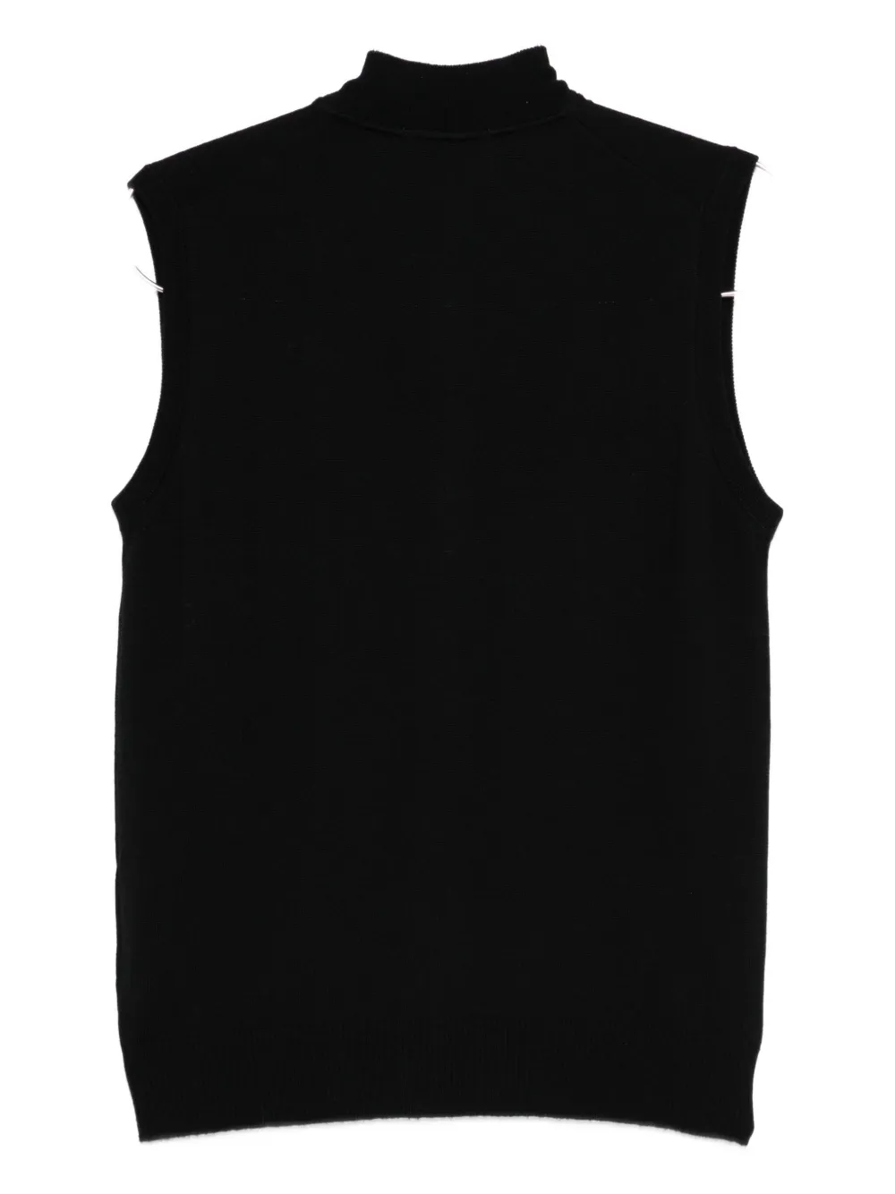 ALPHA STUDIO zip-up vest - Zwart