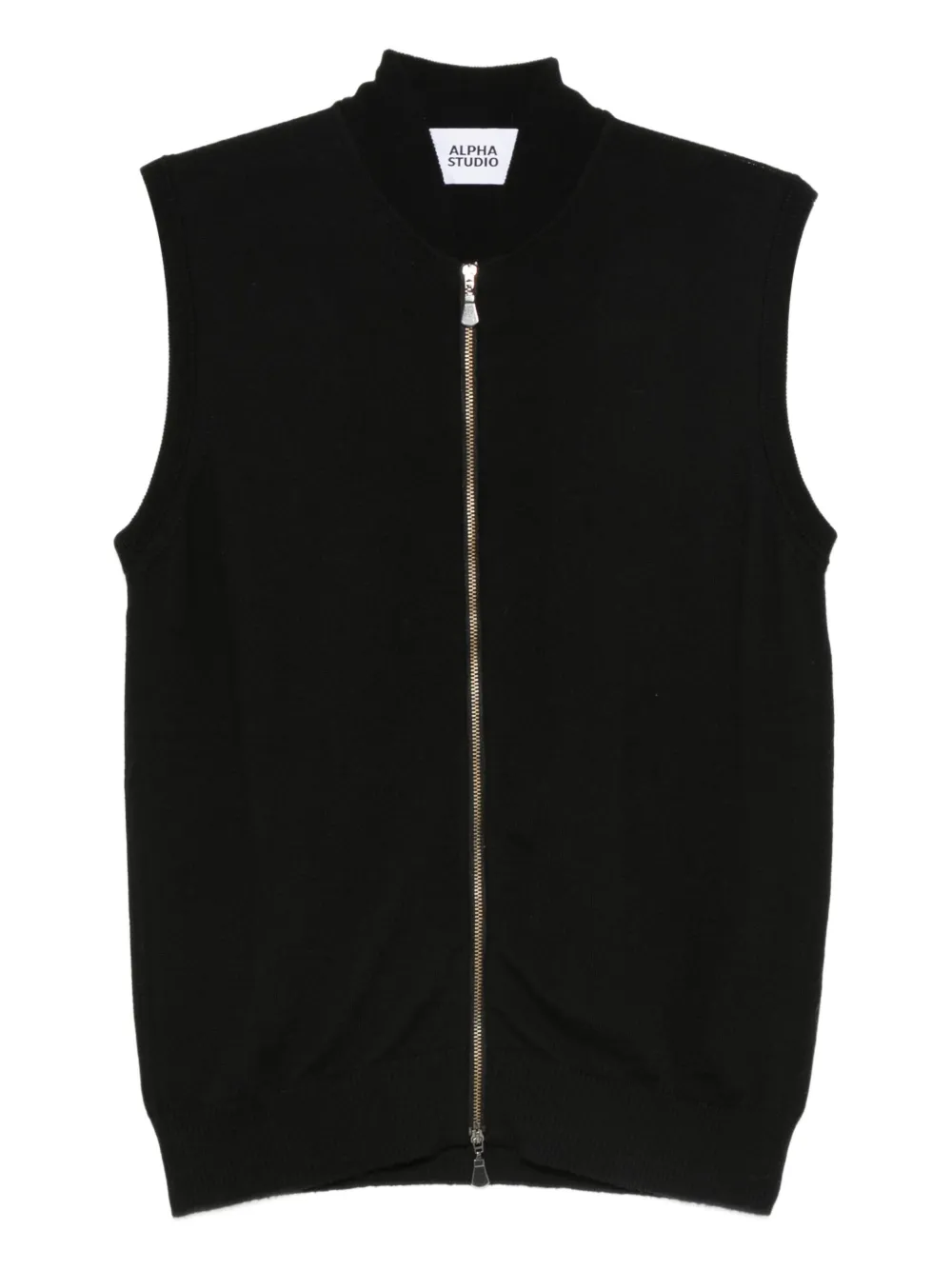 ALPHA STUDIO zip-up vest | Black | Image 1