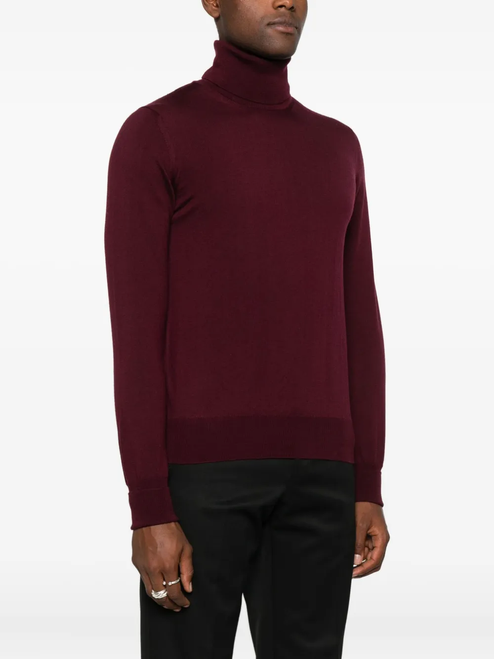 Alpha Studio Roll-neck Sweater In Red