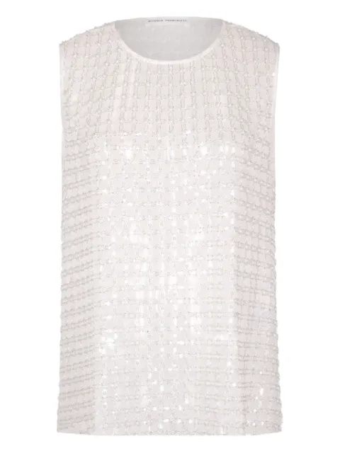 Niccolò Pasqualetti top de tul con bordado floral