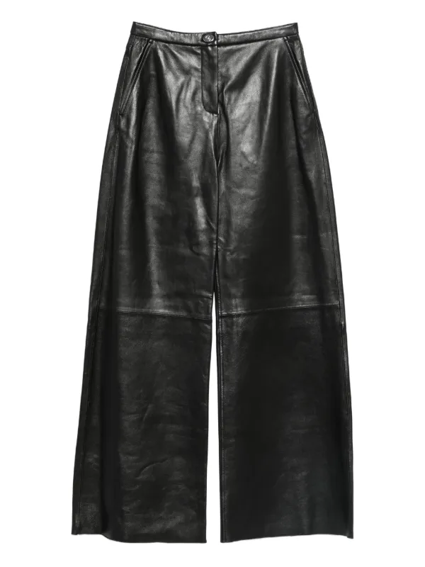 STAND STUDIO Panelled Leather Trousers | Black | FARFETCH
