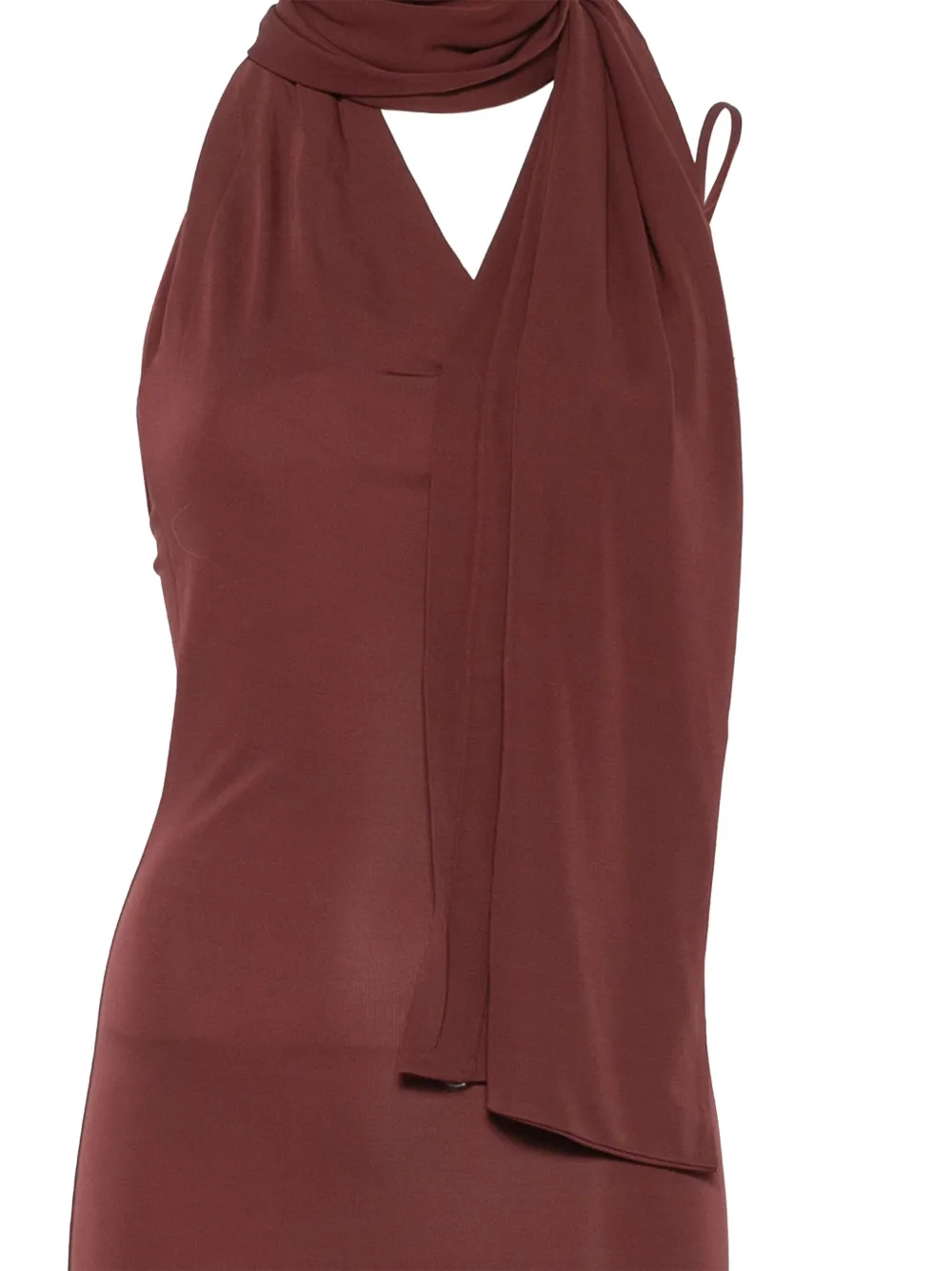 Aya Muse Wisp Draped Stretch-jersey Maxi Dress In Brown