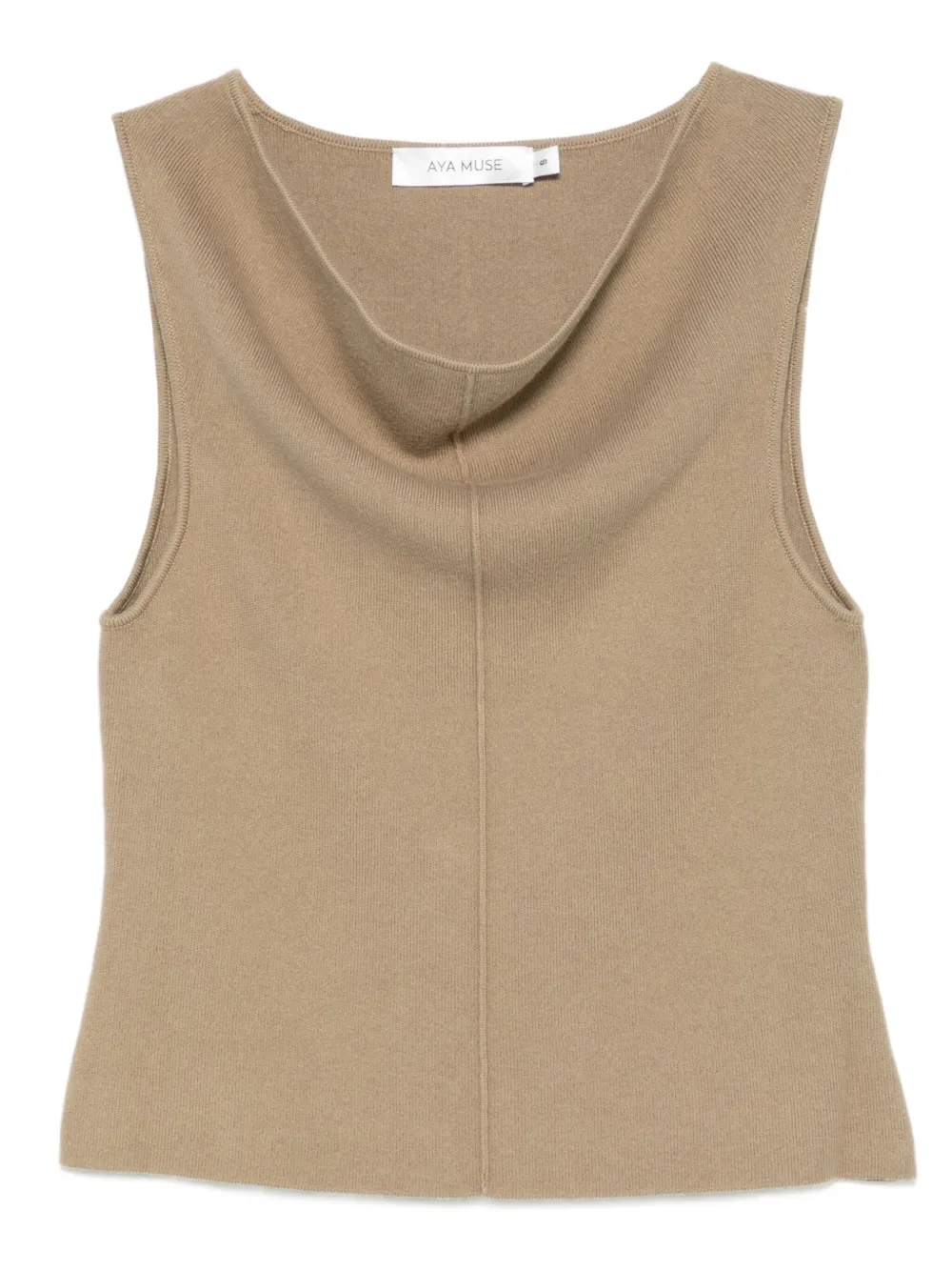 Aya Muse Cowl-neck Tank Top In Brown