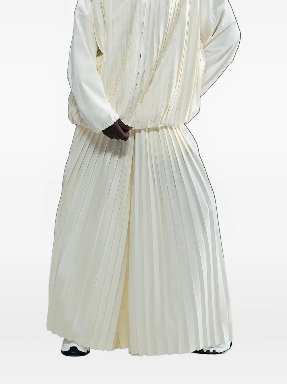 Nike Sportswear Satin Pleated Mid-rise Track Pants In White