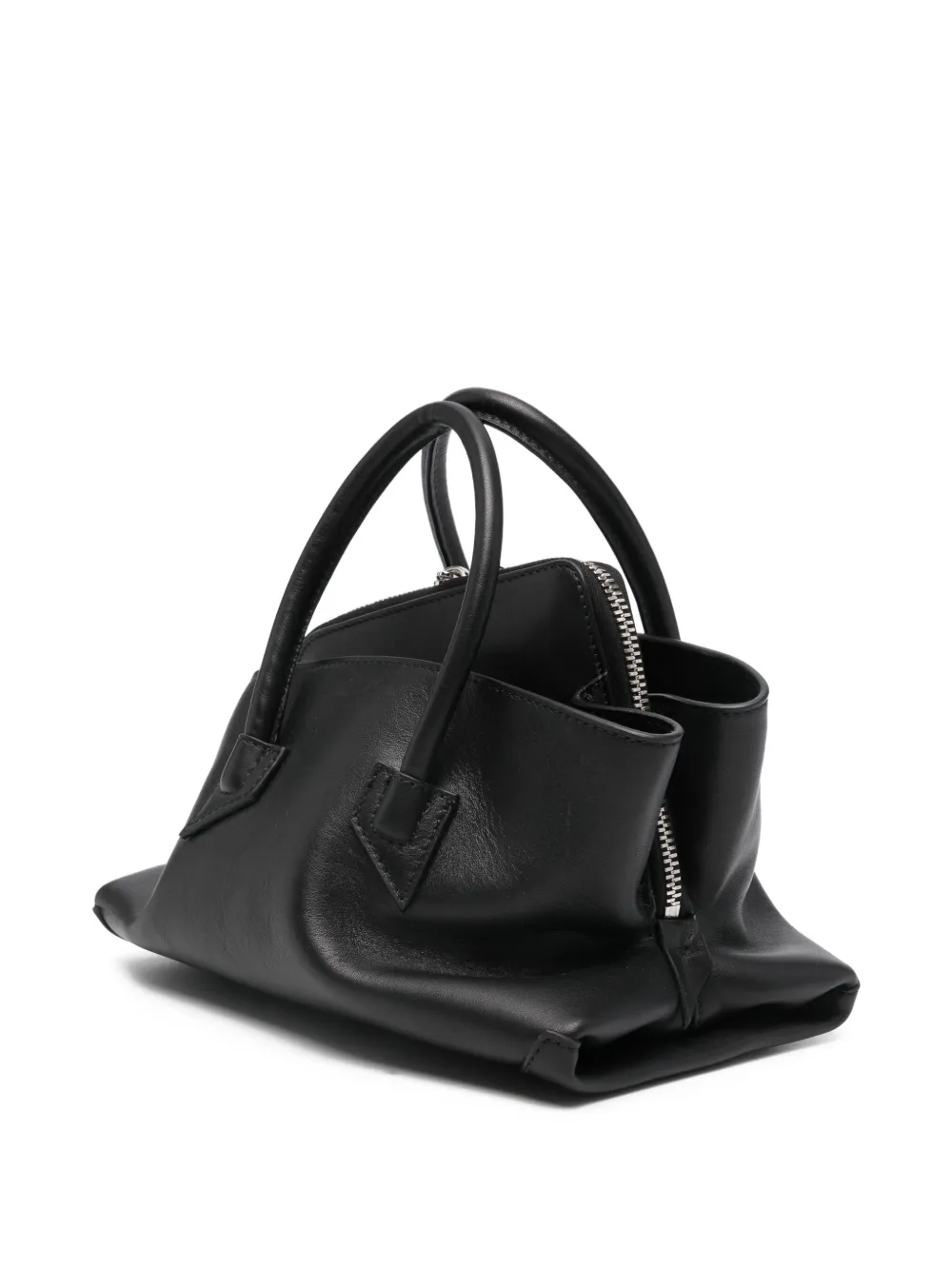 The Attico Leren shopper Zwart