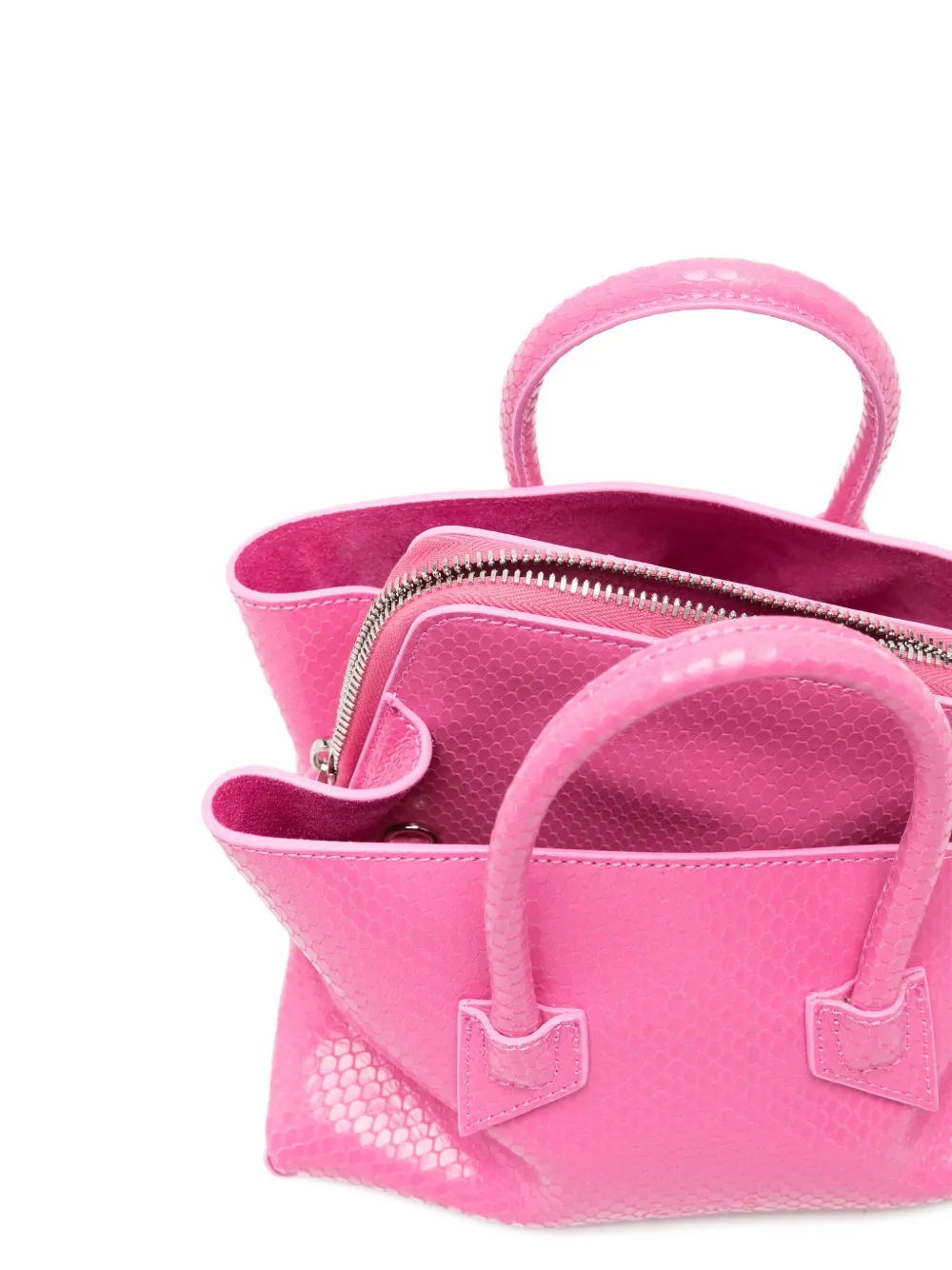 The Attico Leren shopper Roze