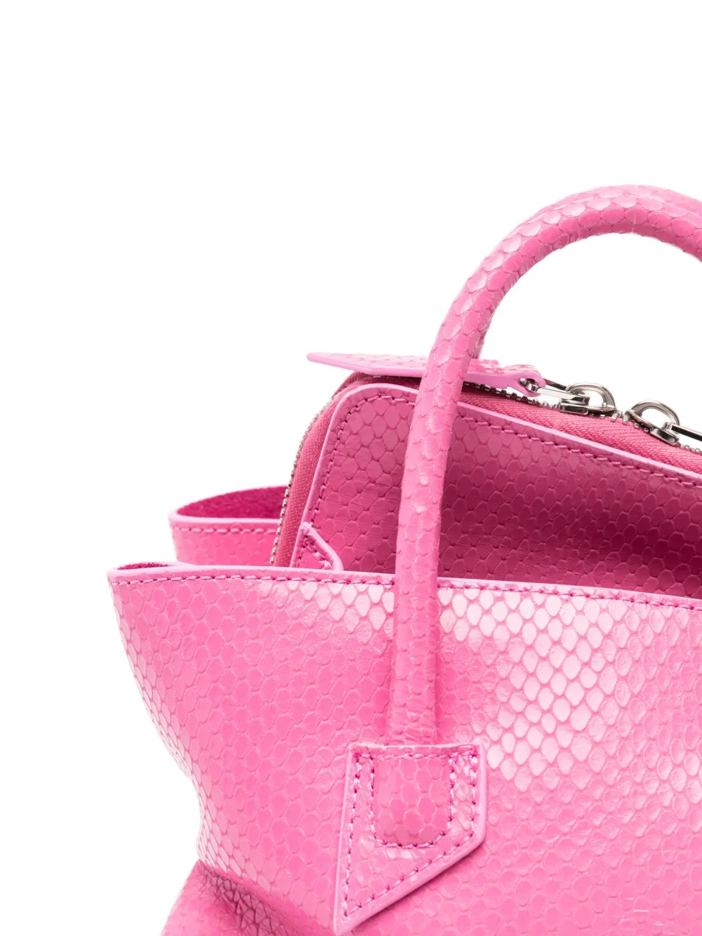 The Attico Leren shopper Roze