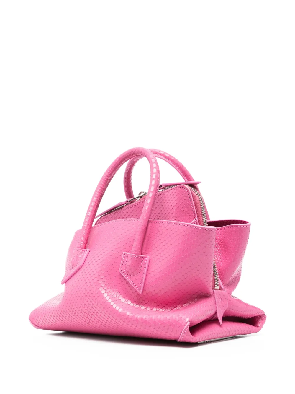 The Attico Leren shopper Roze