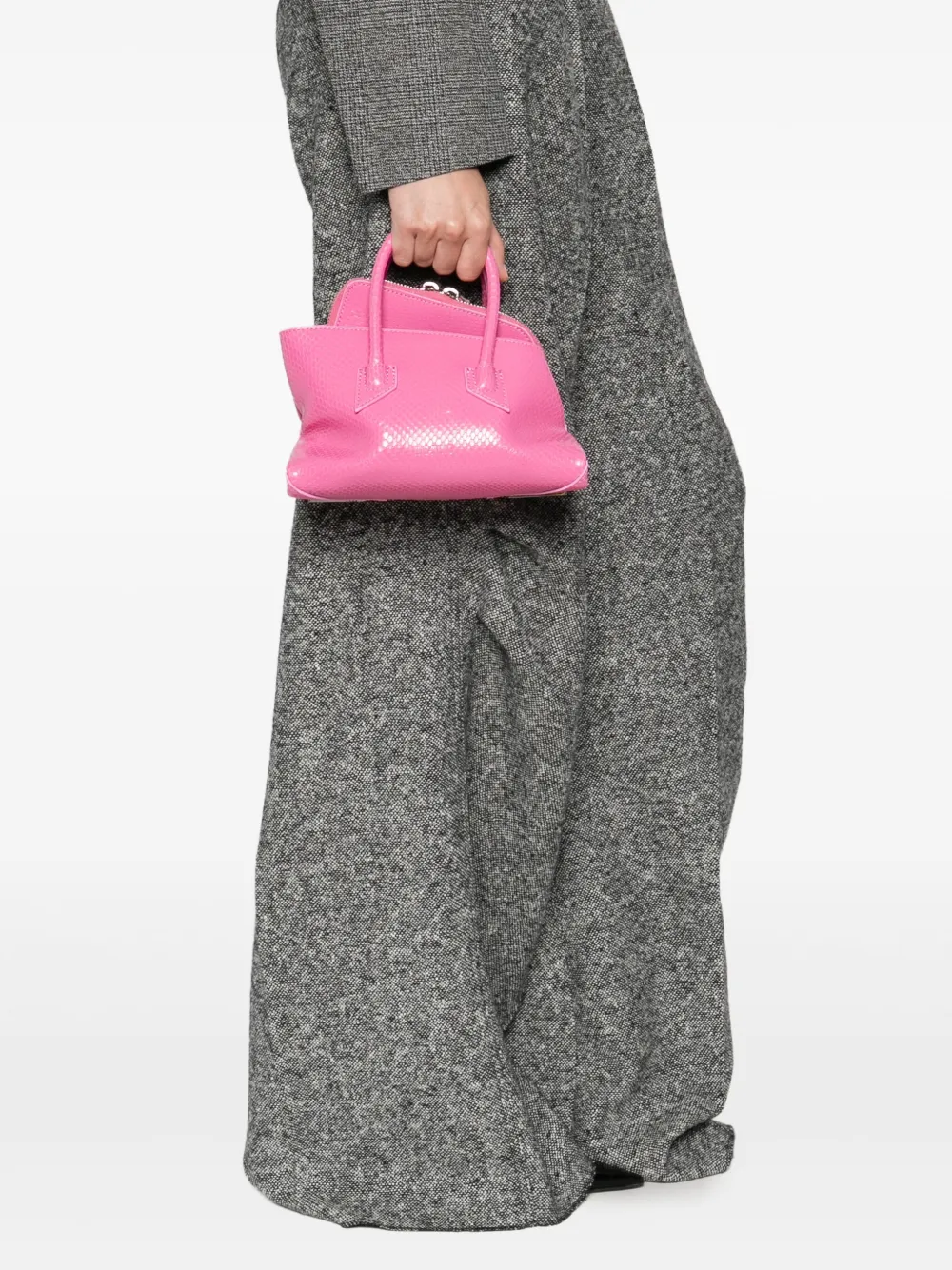 The Attico Leren shopper - Roze