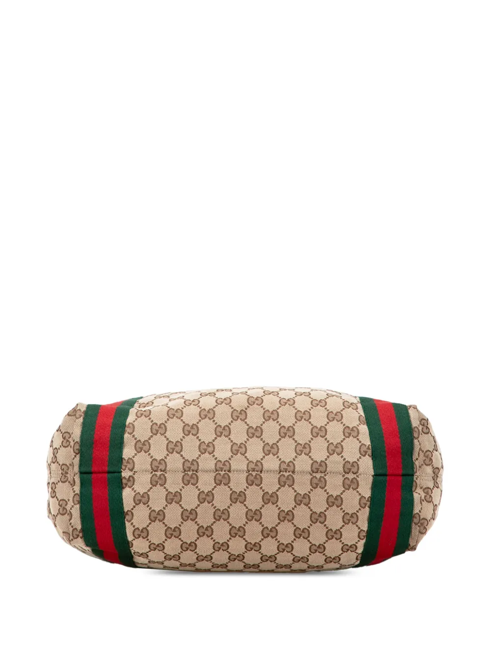 Pre-owned Gucci 2000-2015 Gg Canvas Web Tote Bag In Brown