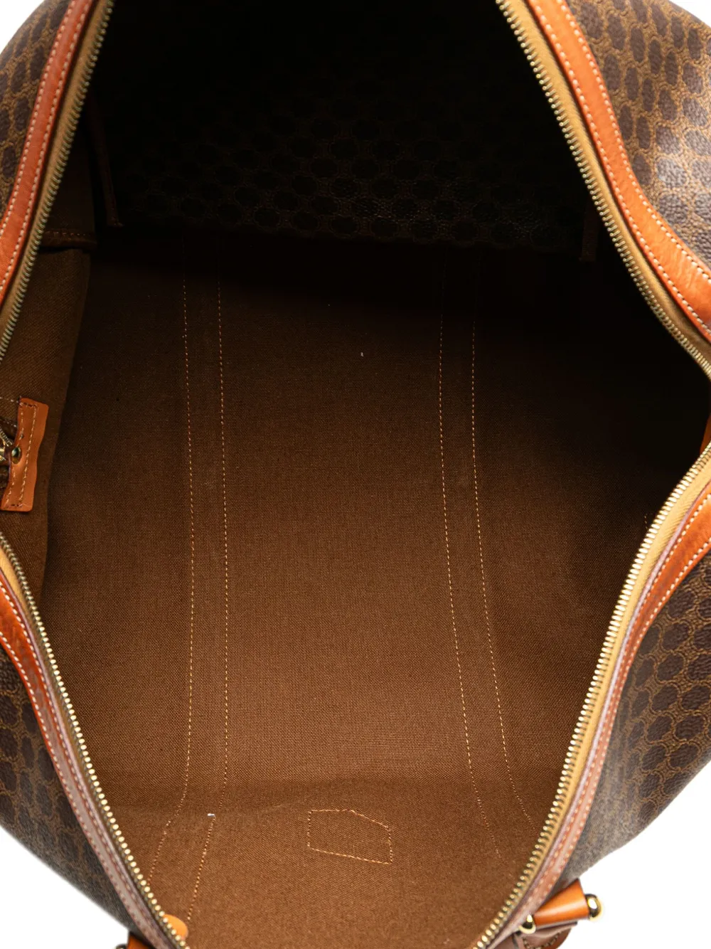 Pre-owned Celine 1998 Macadam Coated Canvas Travel Bag In Brown